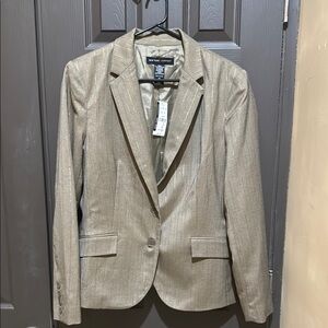 NWT New York & Company Gold Pinstriped Blazer Jacket - Plus Size 16